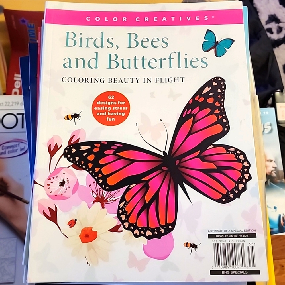 Birds, Bees, Butterflies coloring book
